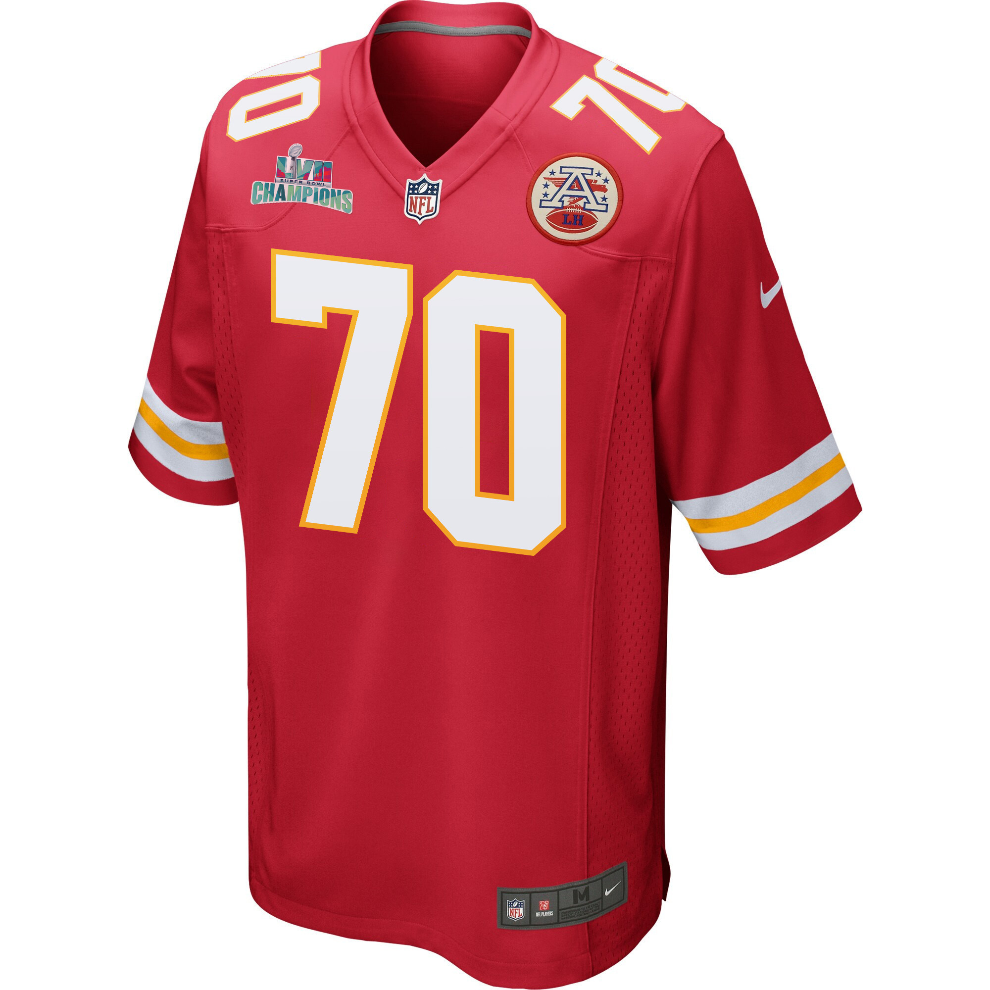 Prince Tega Wanogho 70 Kansas City Chiefs Super Bowl LVII Champions Men Game Jersey - Red