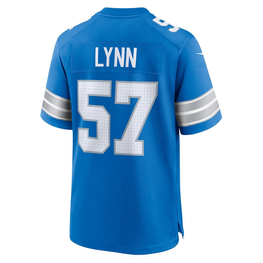 Nate Lynn #57 Detroit Lions Super Bowl LIX Jersey - Men's - Blue