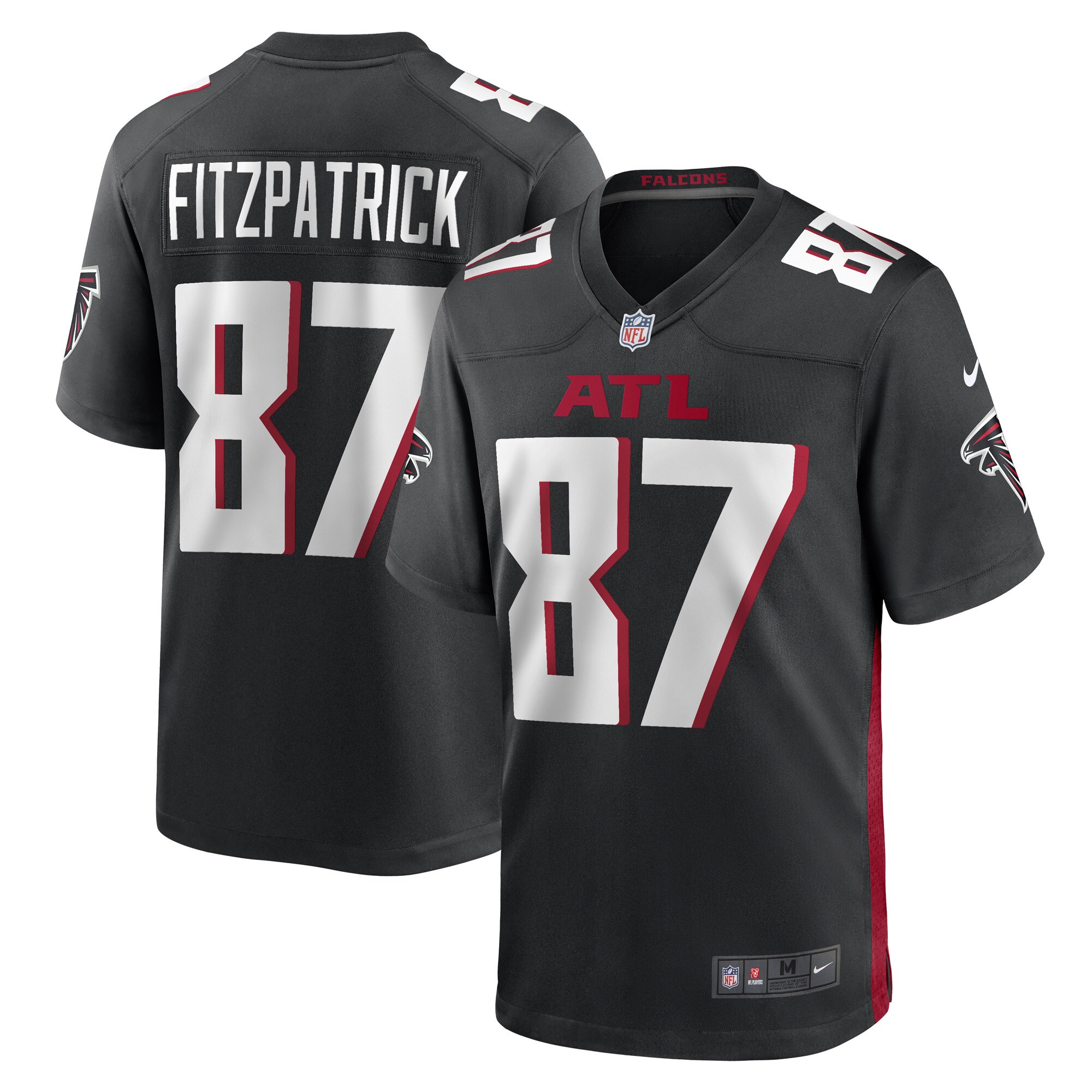 John FitzPatrick Atlanta Falcons  Game Player Jersey - Black