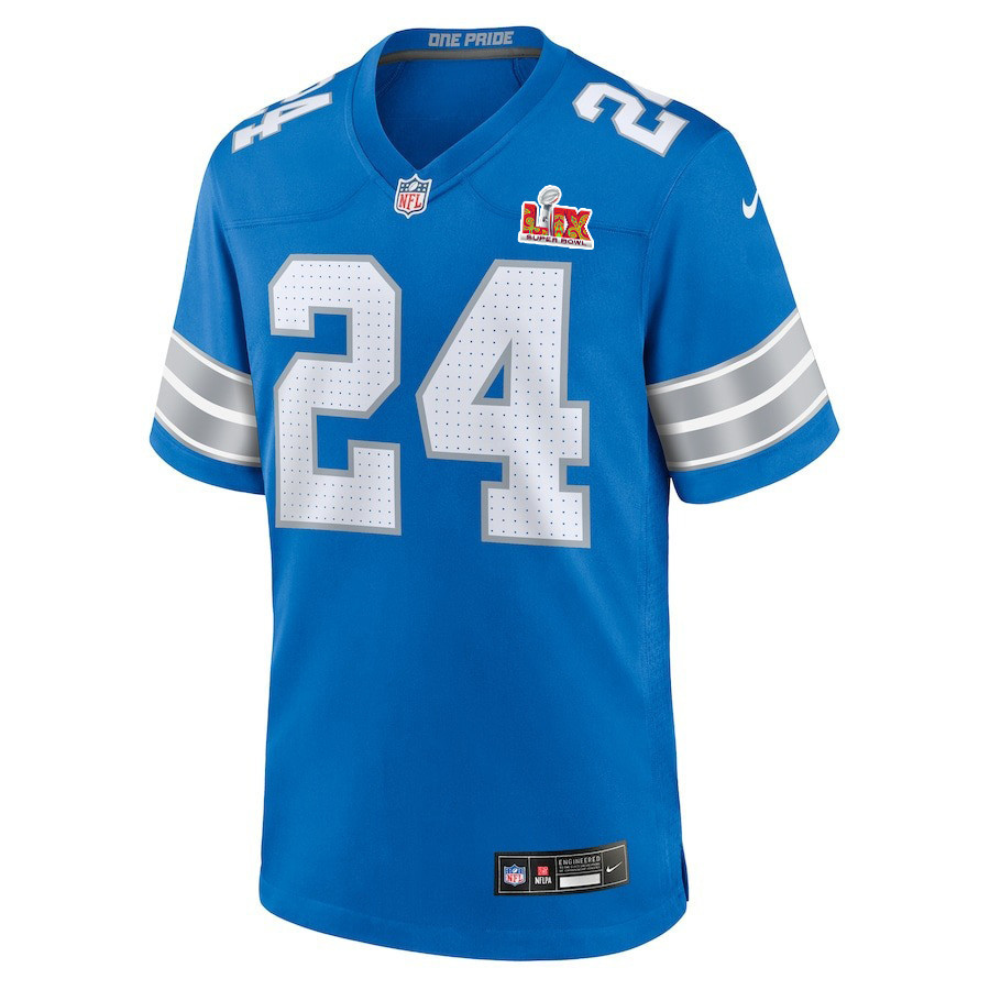 Loren Strickland #24 Detroit Lions Super Bowl LIX Jersey - Men's - Blue