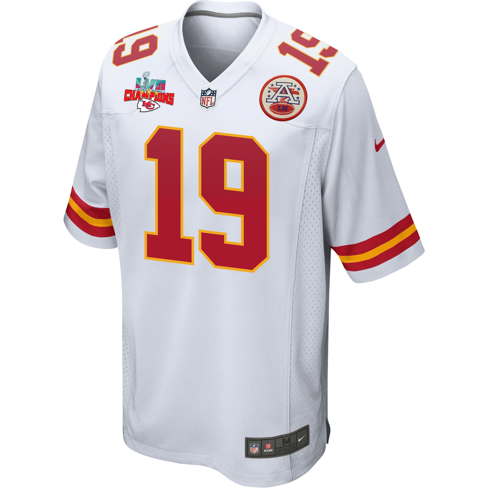 Kadarius Toney 19 Kansas City Chiefs Super Bowl LVII Champions 3 Stars Men Game Jersey - White