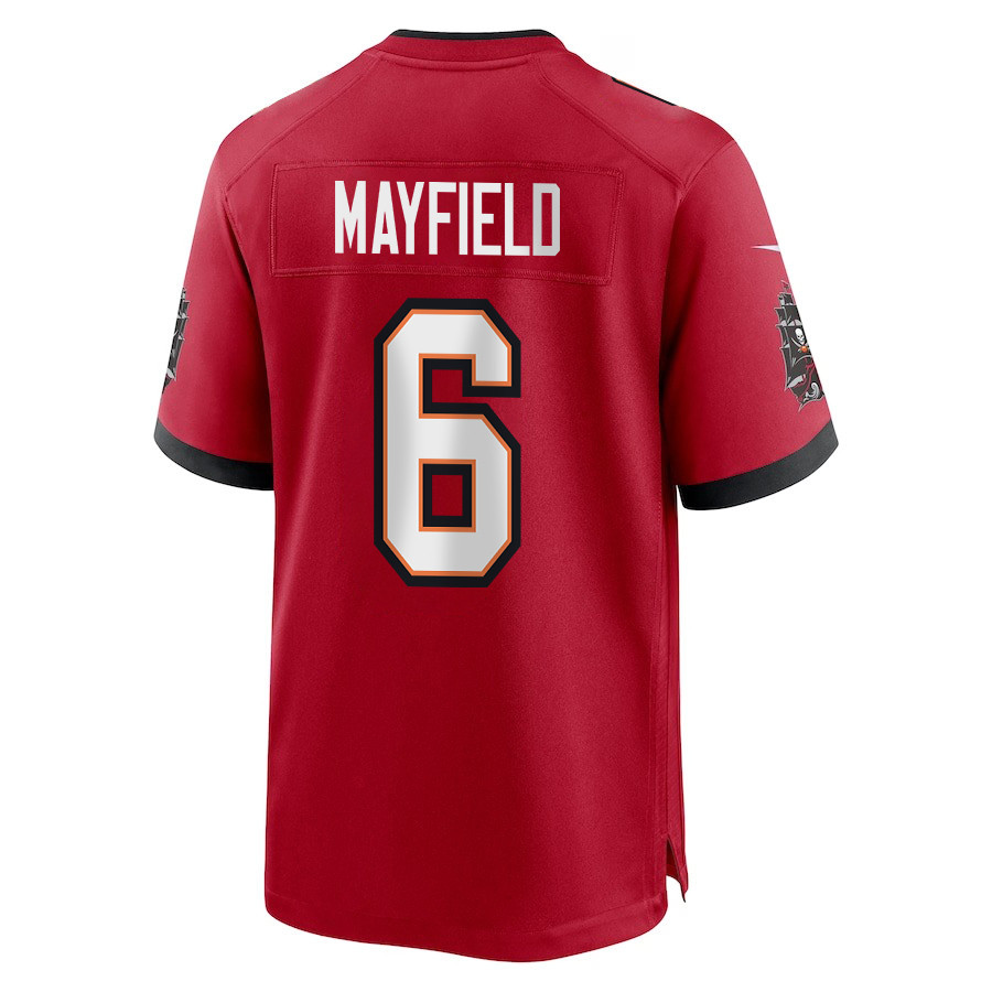 Baker Mayfield 6 Tampa Bay Buccaneers Super Bowl LIX New Orleans Patch Game Men Jersey - Red