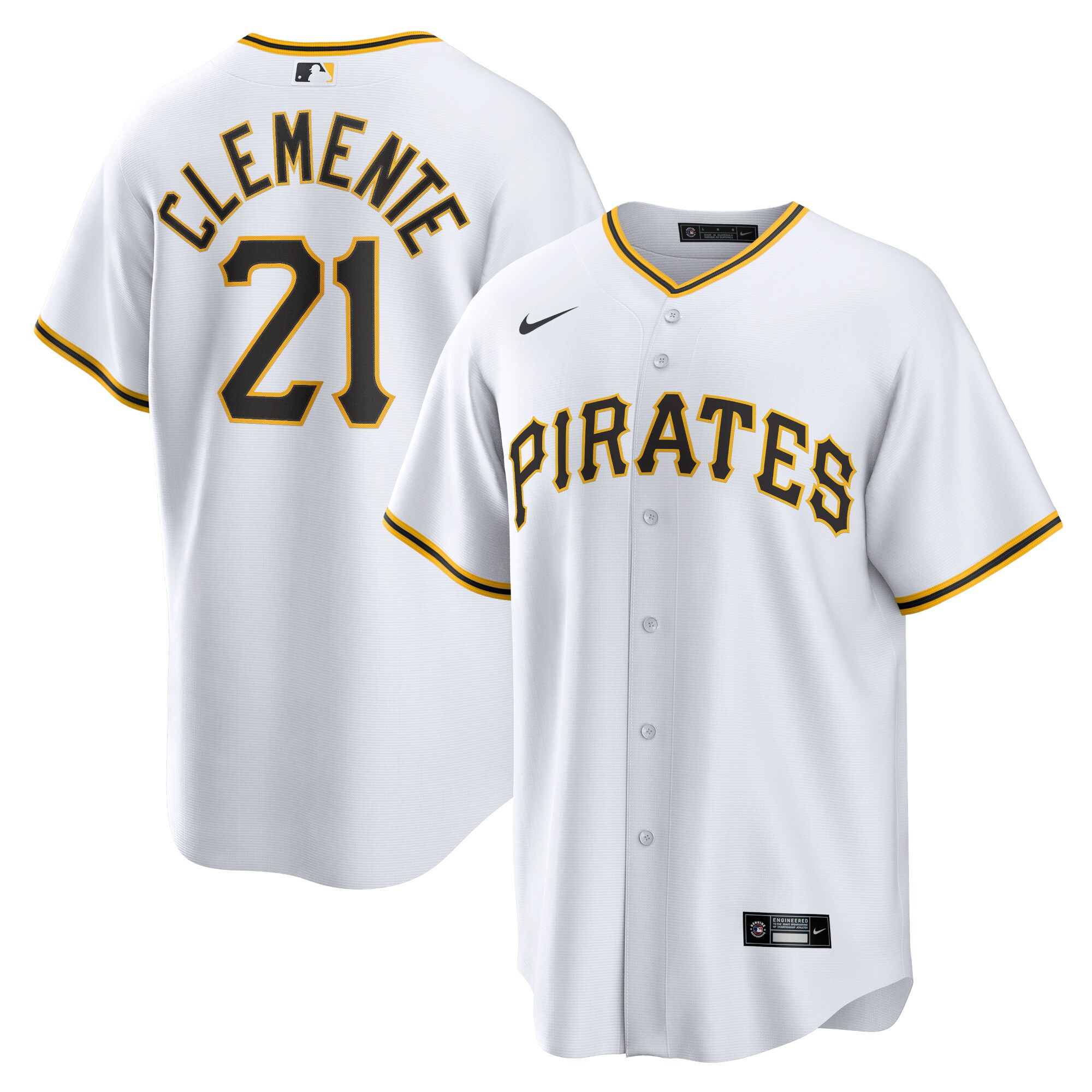 Roberto Clemente Pittsburgh Pirates Home Replica Player Name Jersey - White