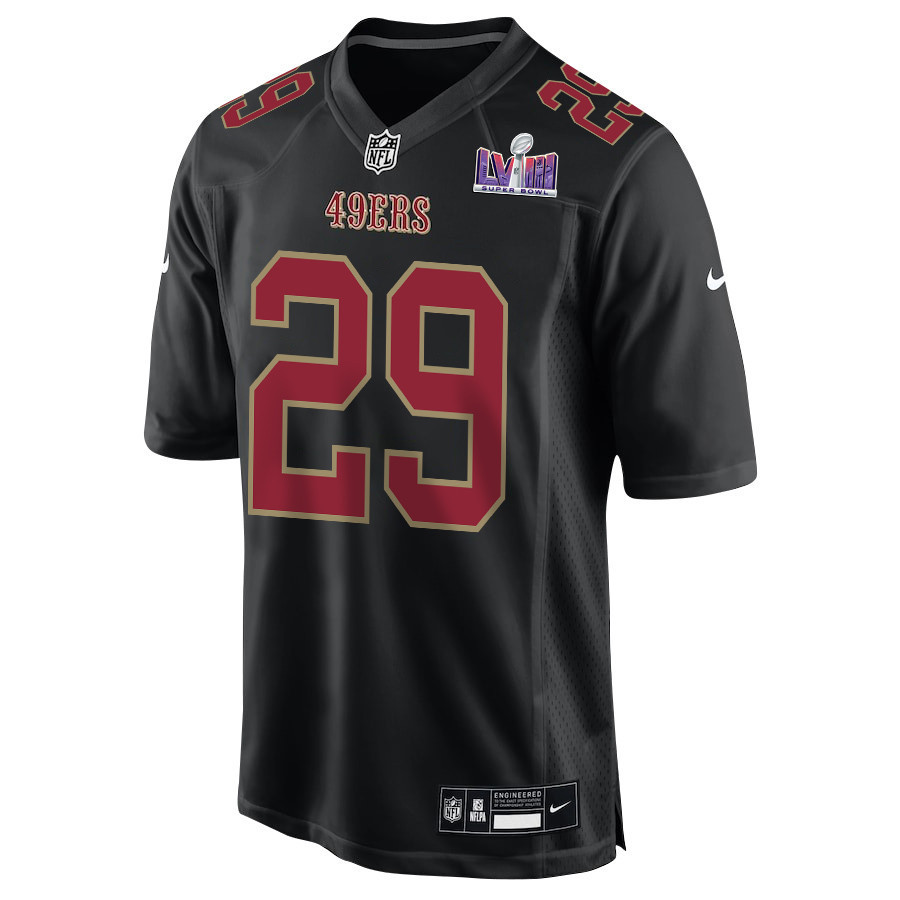Talanoa Hufanga 29 San Francisco 49ers Super Bowl LVIII Patch Fashion Game Men Jersey - Carbon Black