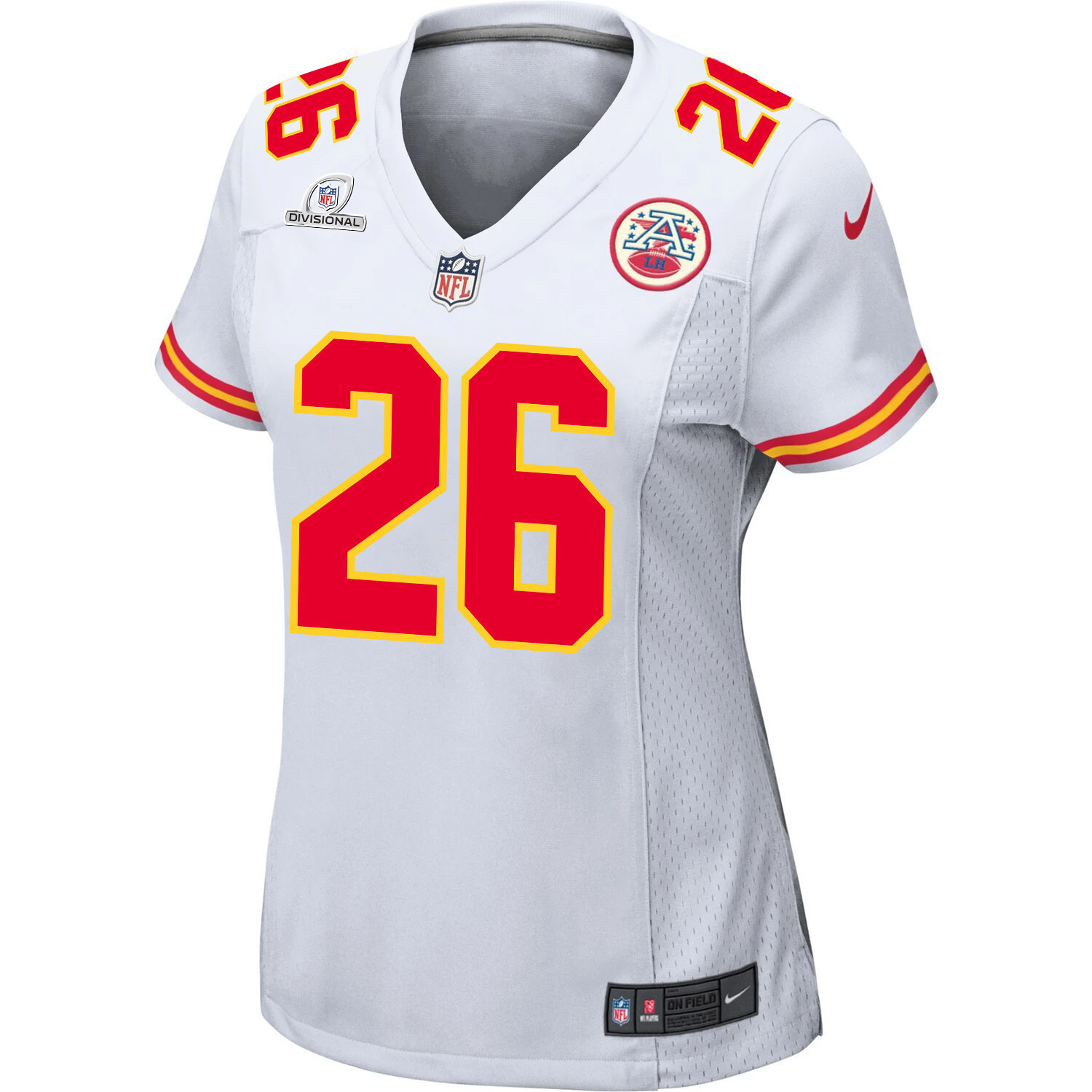 Deon Bush 26 Kansas City Chiefs Super Bowl LVIII Patch Game Women Jersey - White