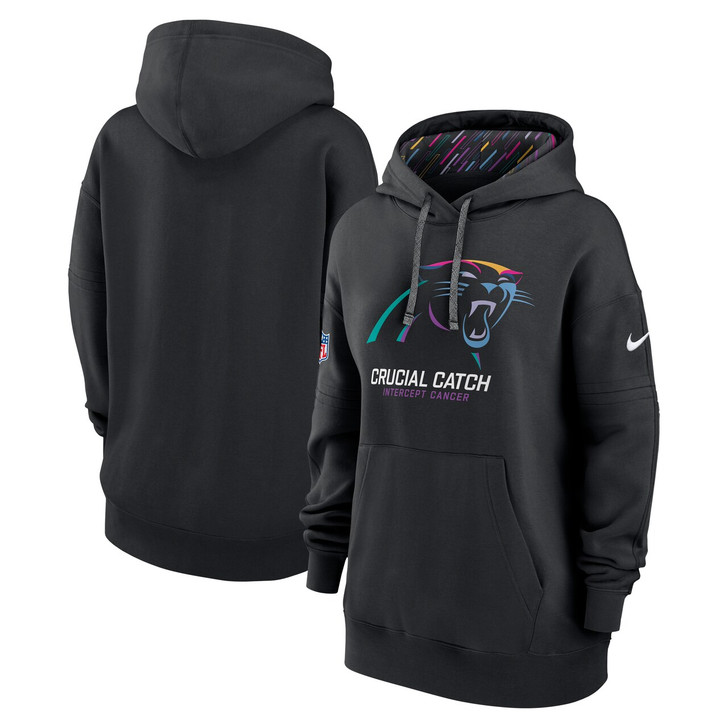 Carolina Panthers Women's 2024 Crucial Catch Club Pullover Hoodie - Black