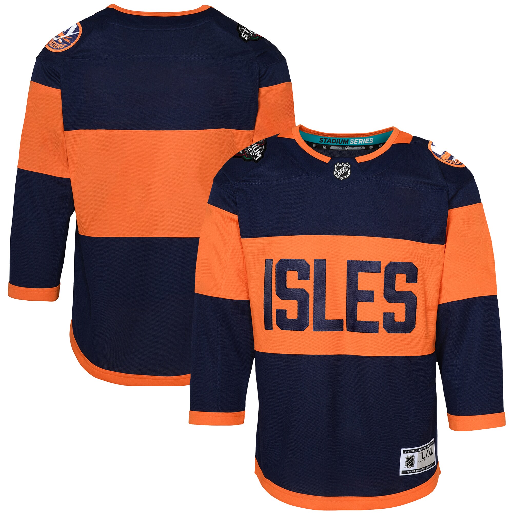 New York Islanders Youth 2024 NHL Stadium Series Premier Jersey Navy