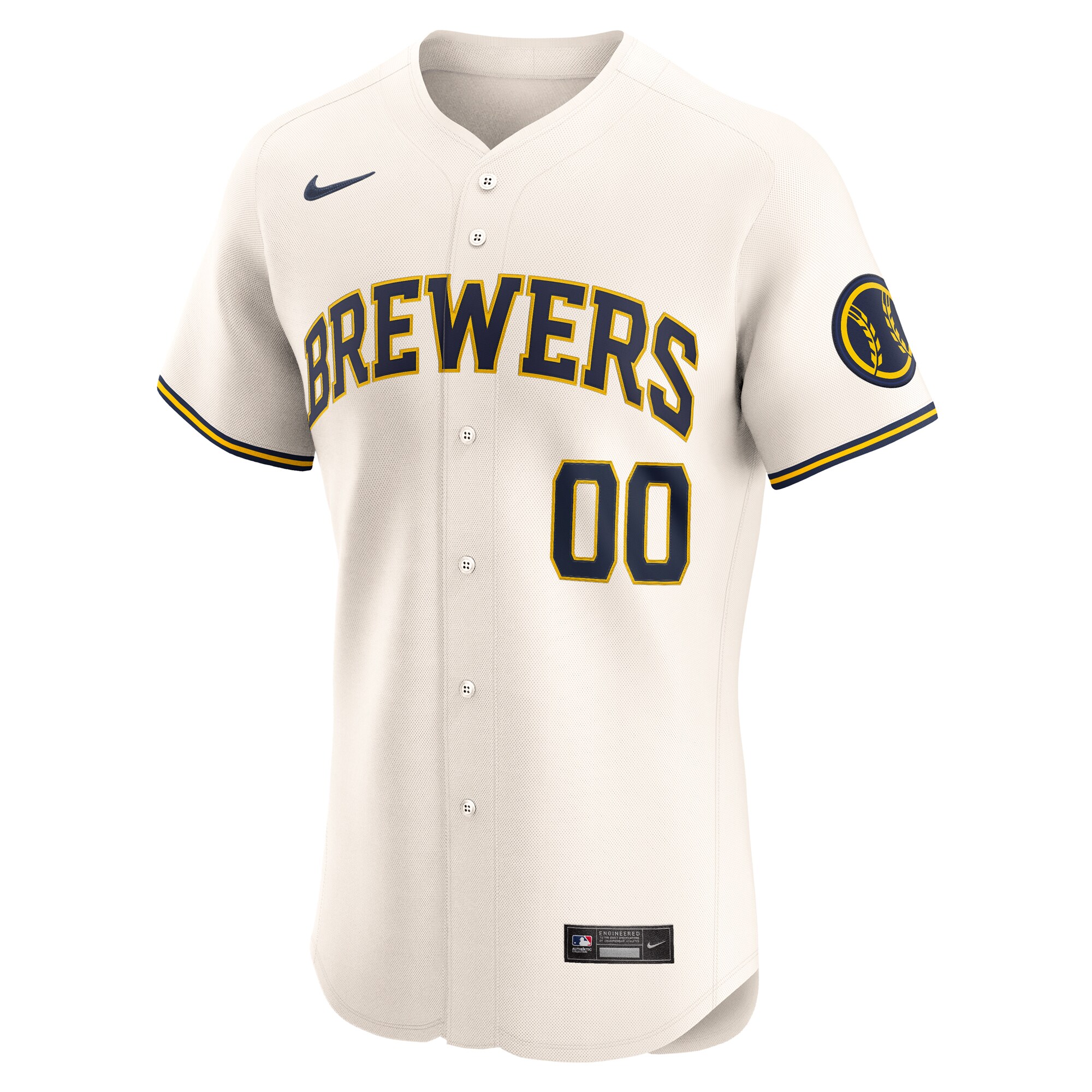Milwaukee Brewers  Home Elite Custom Jersey - Cream