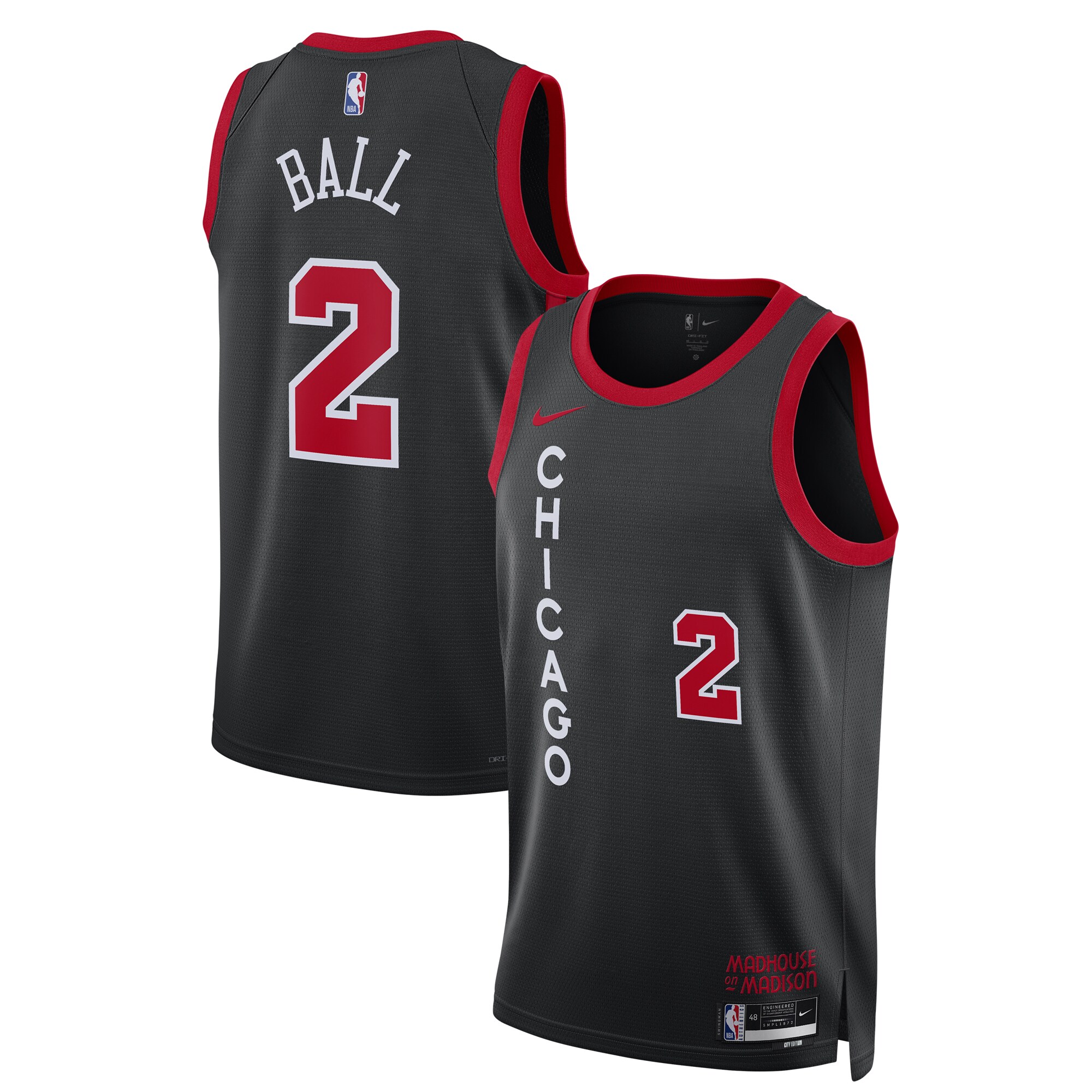 Lonzo Ball Chicago Bulls Unisex 2023\/24 Swingman Jersey - Black - City Edition