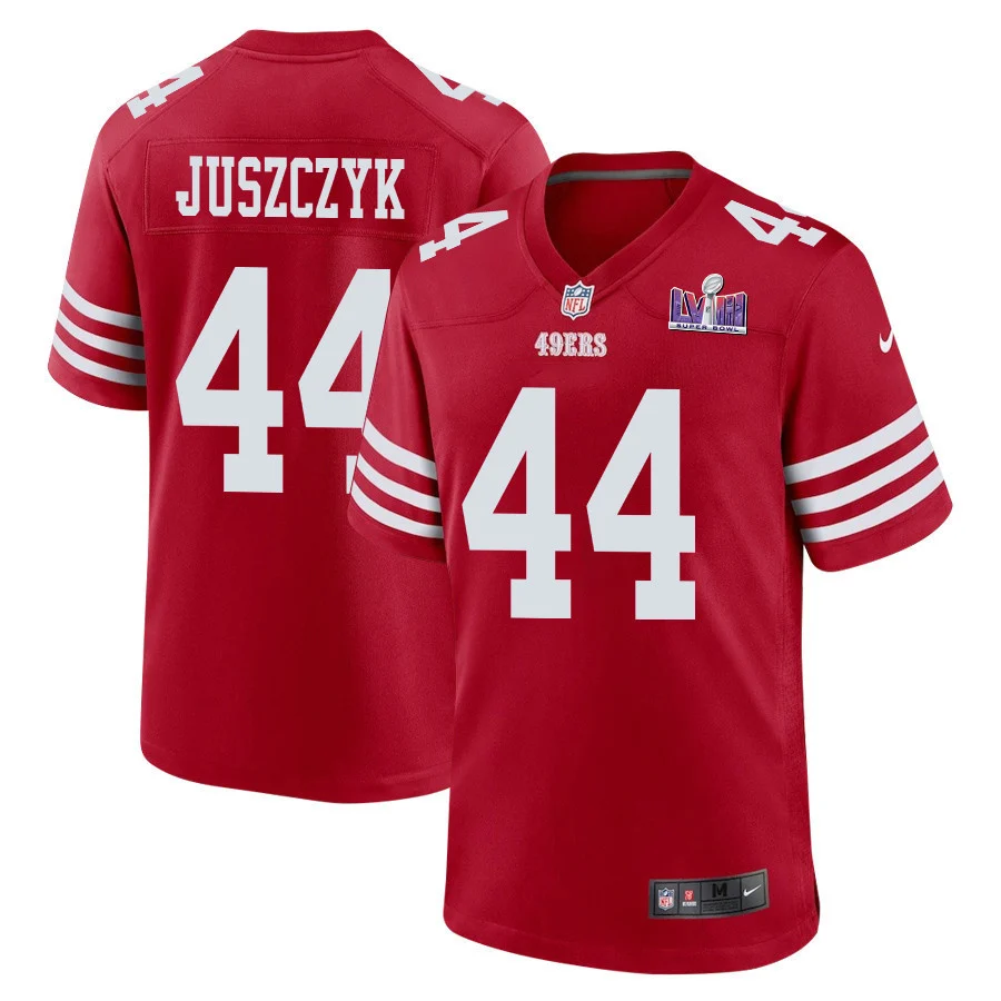 Kyle Juszczyk 44 San Francisco 49ers Super Bowl LVIII Patch Game Men Jersey - Scarlet