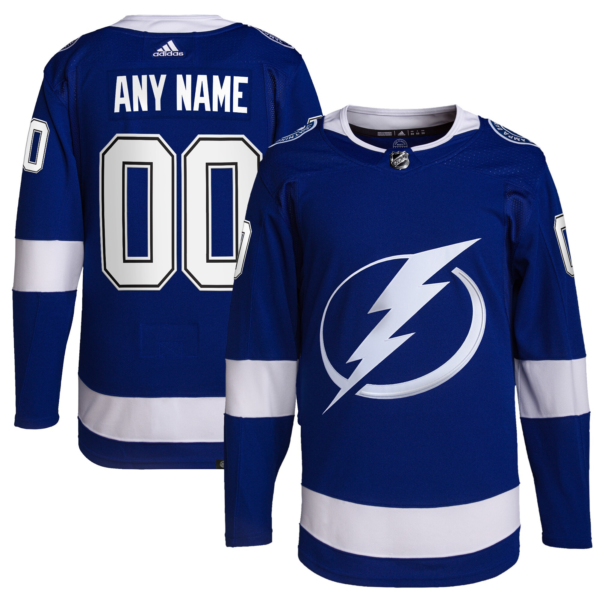 Tampa Bay Lightning adidas Home Primegreen Authentic Custom Jersey - Royal