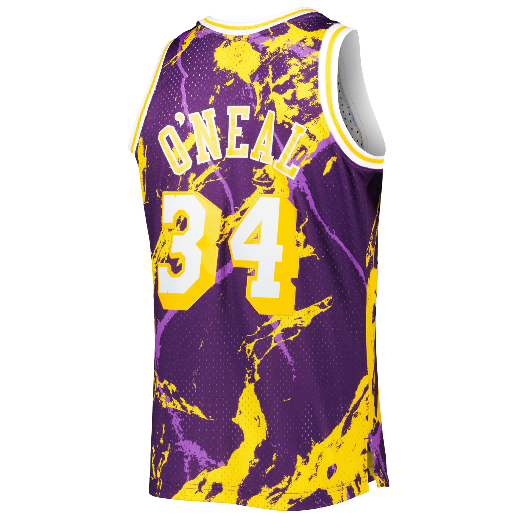 Shaquille O'Neal Los Angeles Lakers Mitchell & Ness 1996\/97 Hardwood Classics Marble Swingman Jersey - Purple