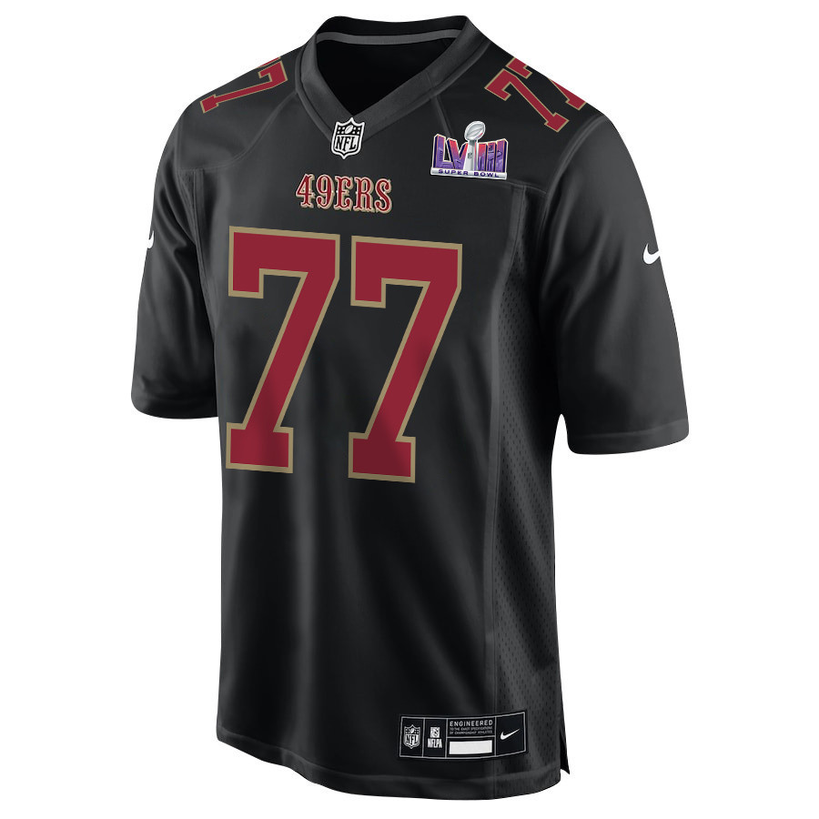 Alfredo Gutierrez 77 San Francisco 49ers Super Bowl LVIII Patch Fashion Game Men Jersey - Carbon Black