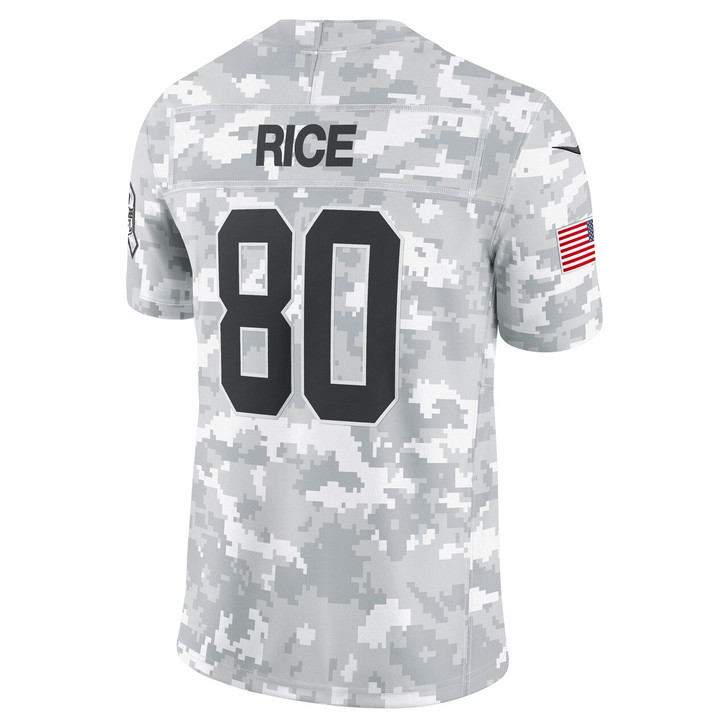 Jerry Rice San Francisco 49ers 2024 Salute to Service Retired Player Limited Jersey - Arctic Camo