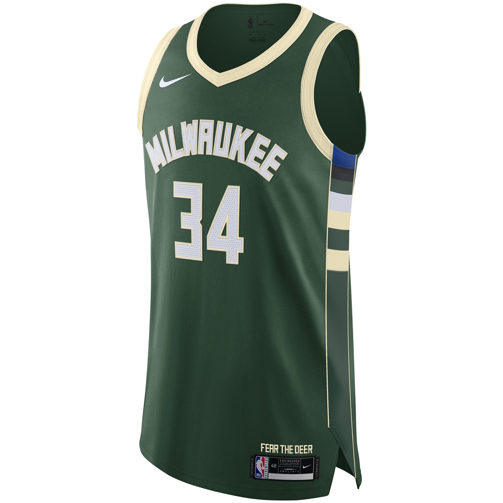 Giannis Antetokounmpo Milwaukee Bucks Authentic Jersey - Icon Edition - Hunter Green