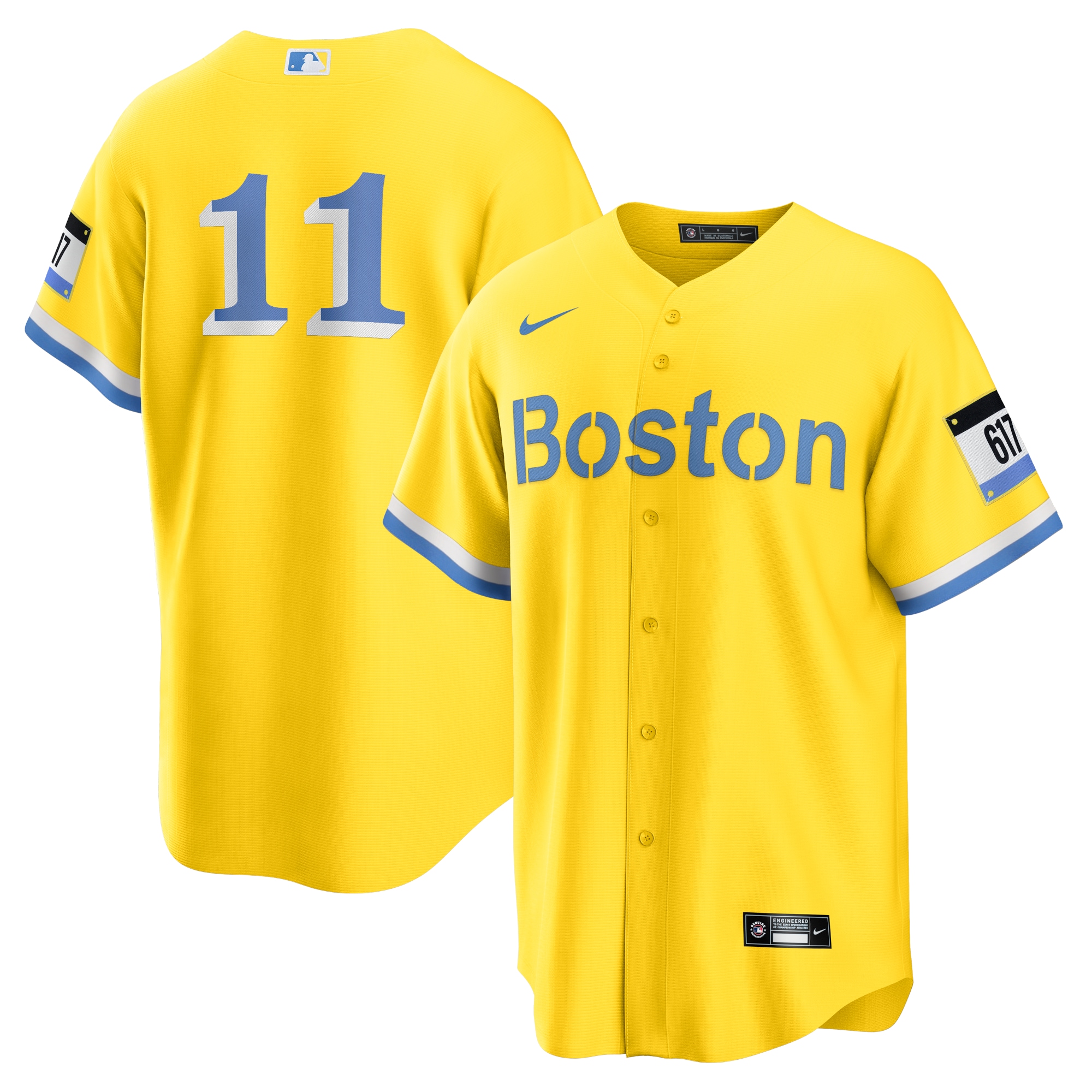 Rafael Devers Boston Red Sox City Connect Replica Player Jersey - Gold\/Light Blue