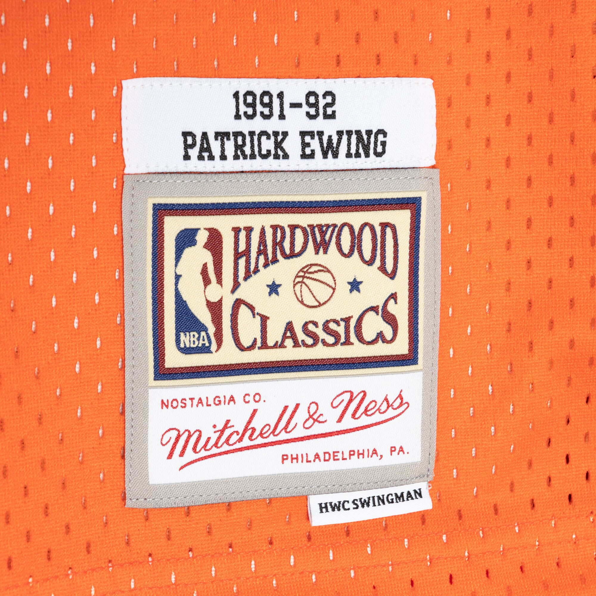 Patrick Ewing New York Knicks Mitchell & Ness Hardwood Classics 1991\/92 Split Swingman Jersey - Blue\/Orange