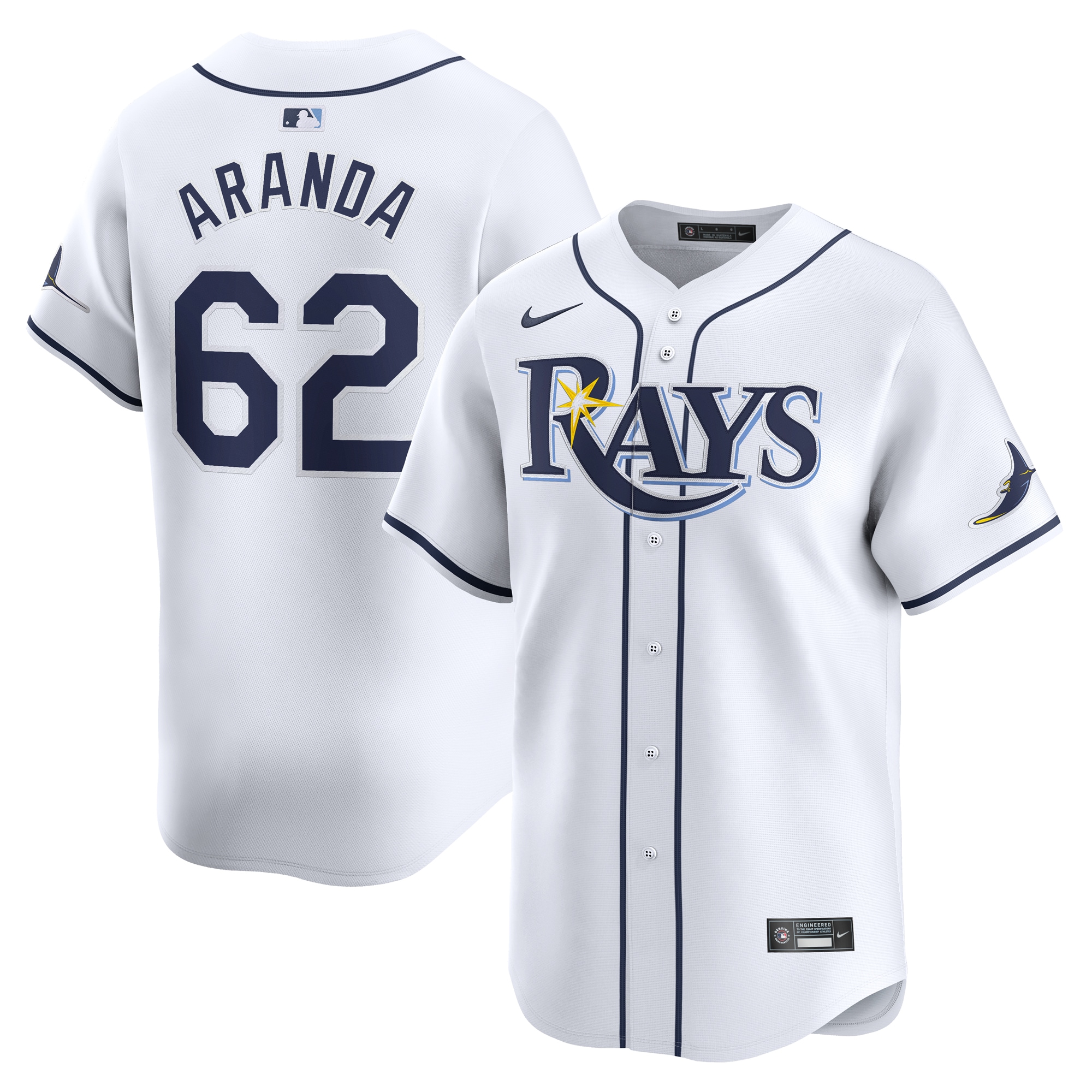 Jonathan Aranda Tampa Bay Rays  Home Limited Player Jersey - White