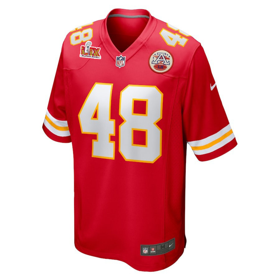 Cole Christiansen #48 Kansas City Chiefs Super Bowl LIX Jersey - Men's - Red