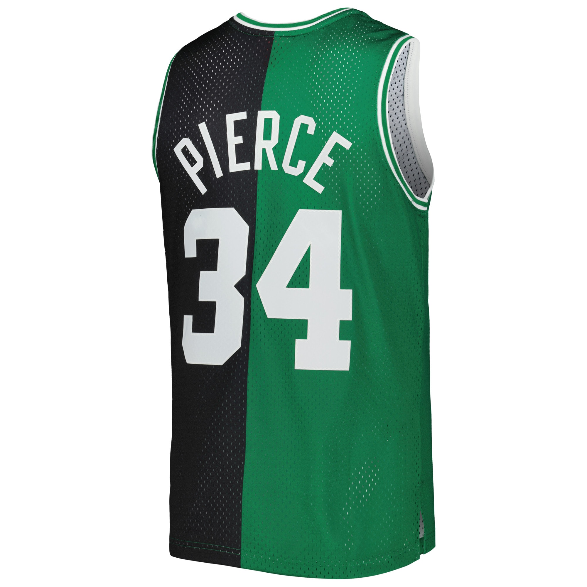 Paul Pierce Boston Celtics Mitchell & Ness Hardwood Classics 2007\/08 Split Swingman Jersey - Black\/Kelly Green