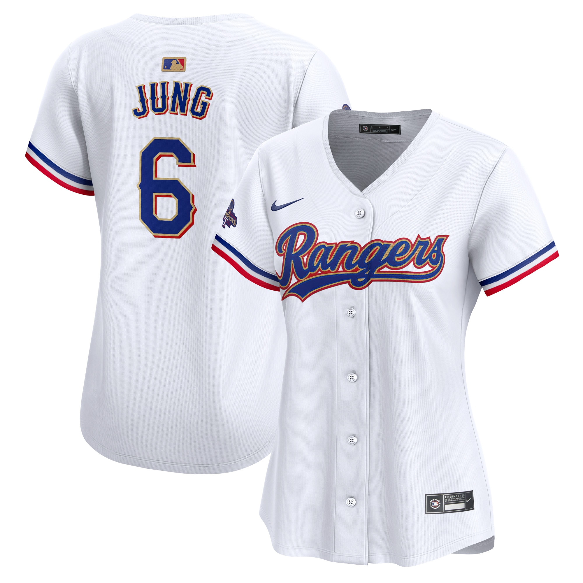 Josh Jung Texas Rangers Women's 2024 Gold Collection Limited Player Jersey White