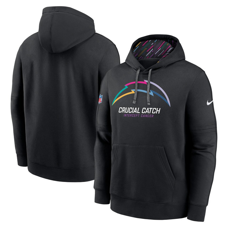 Los Angeles Chargers 2024 Crucial Catch Club Pullover Hoodie - Black