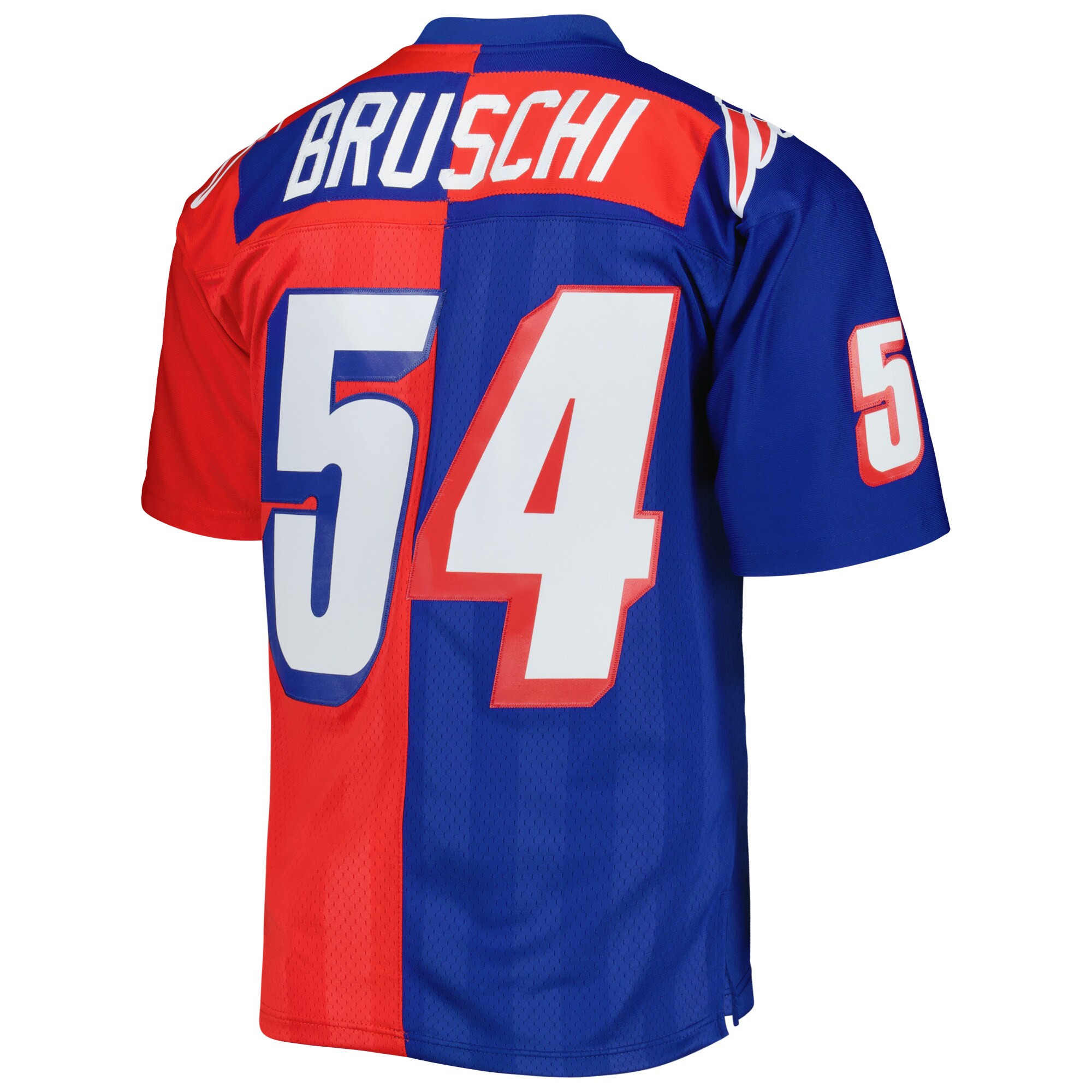 Tedy Bruschi New England Patriots Mitchell & Ness 1996 Split Legacy Replica Jersey - Royal\/Red
