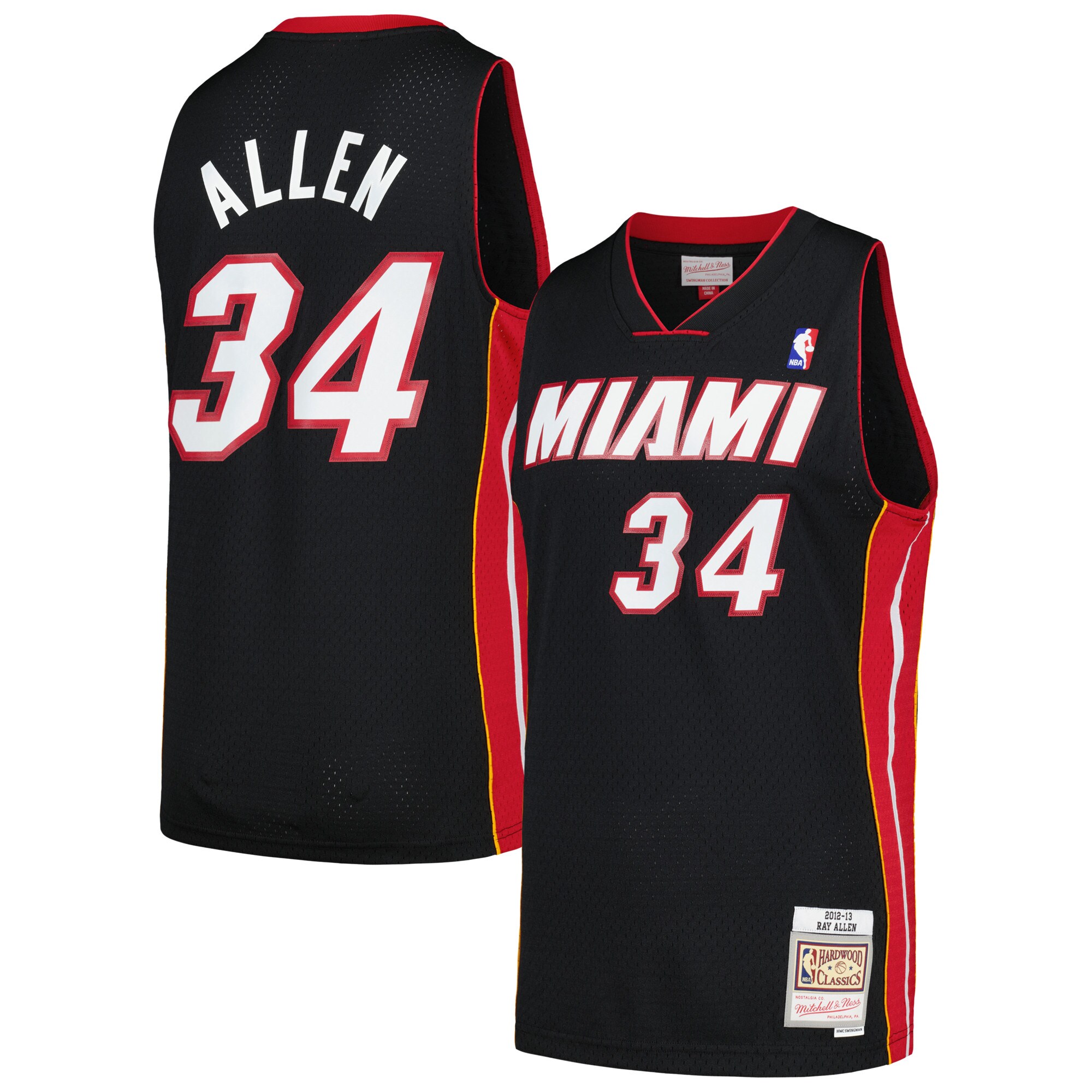 Ray Allen Miami Heat Mitchell & Ness 2012\/13 Hardwood Classics Swingman Jersey - Black