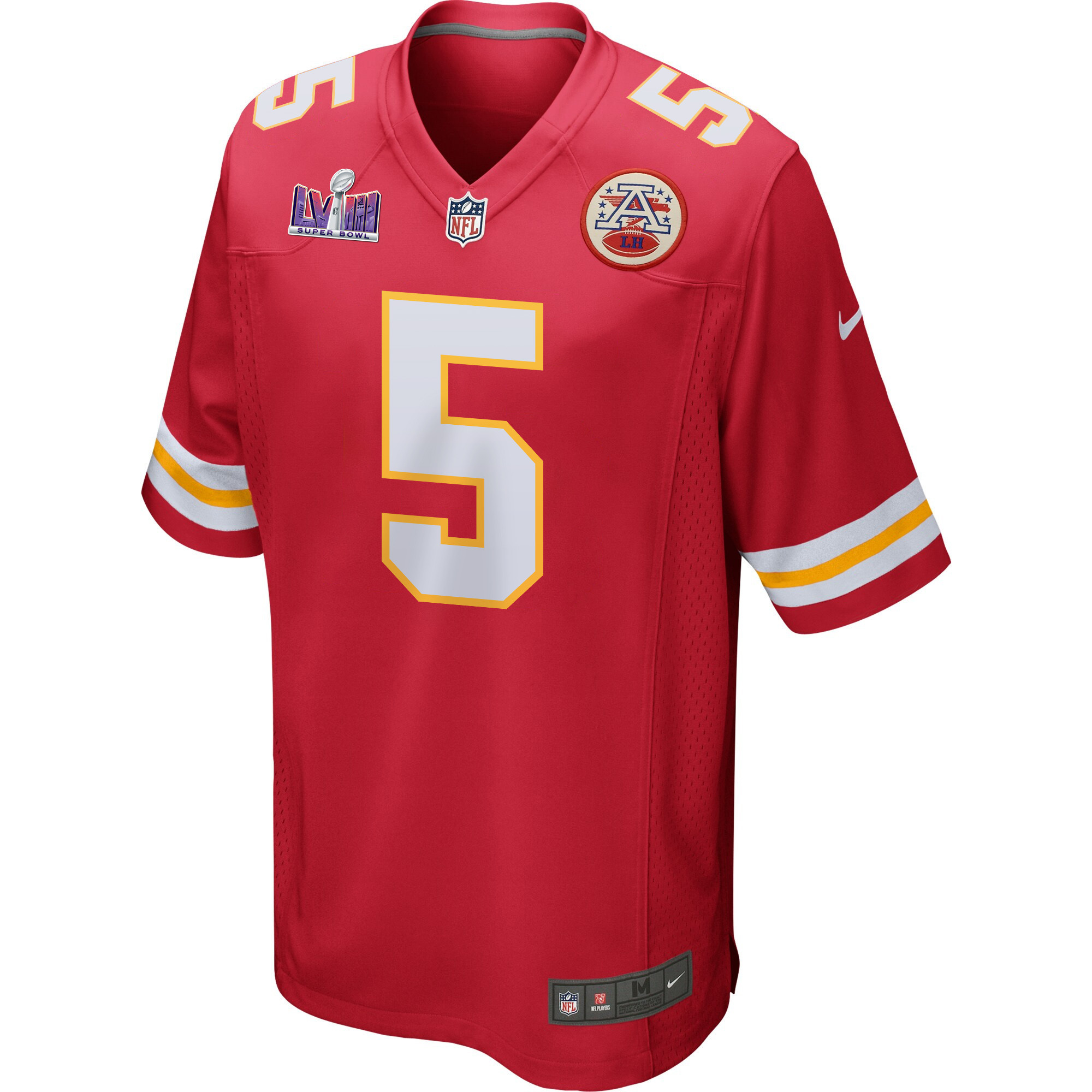 Tommy Townsend 5 Kansas City Chiefs Super Bowl LVIII Patch Game Men Jersey - Red