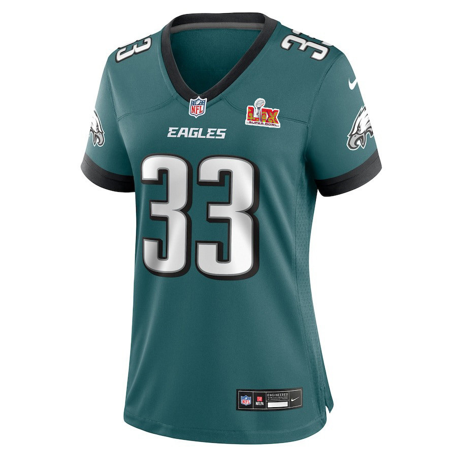 Cooper DeJean #33 Philadelphia Eagles Super Bowl LIX Women's Jersey - Midnight Green