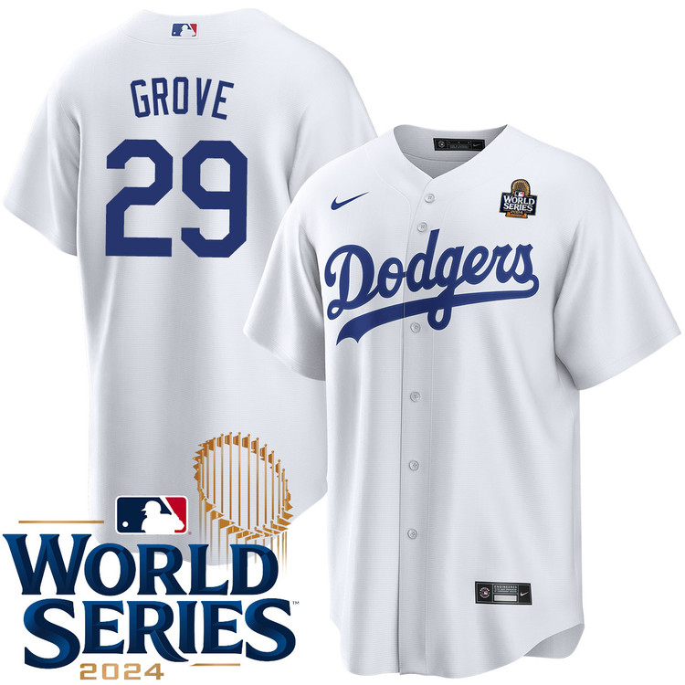 Michael Grove Los Angeles Dodgers Home World Series Jersey