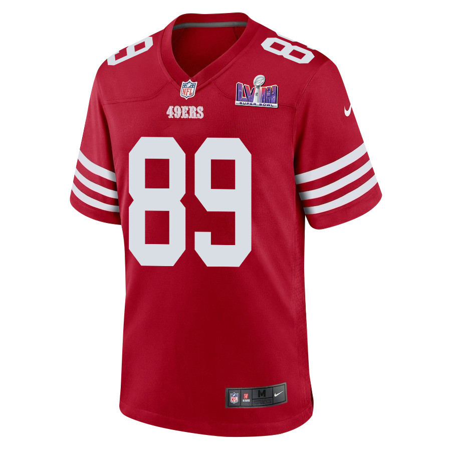 Charlie Woerner 89 San Francisco 49ers Super Bowl LVIII Patch Game Men Jersey - Scarlet