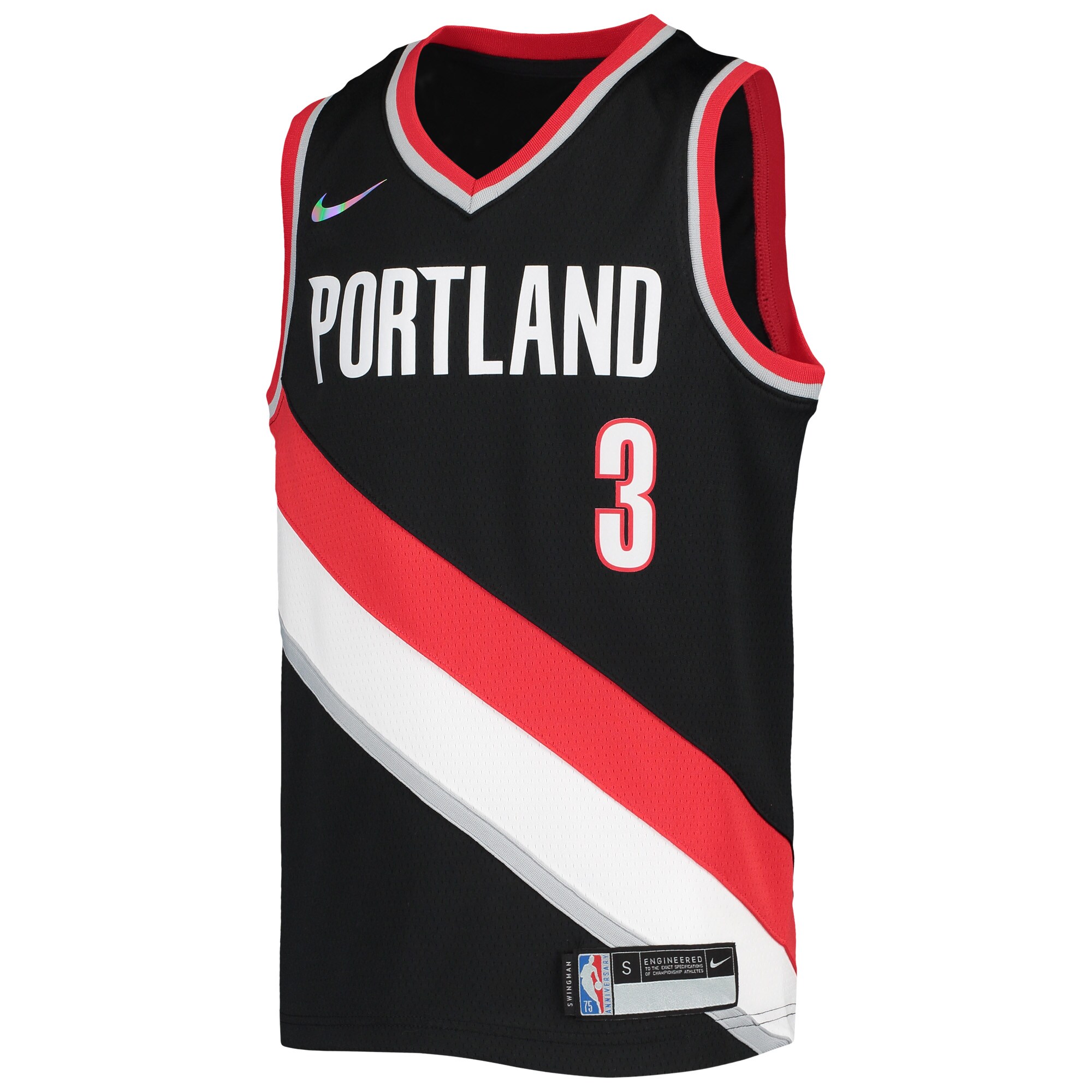 C.J. McCollum Portland Trail Blazers Youth 2021\/22 Diamond Swingman Jersey - Icon Edition - Black