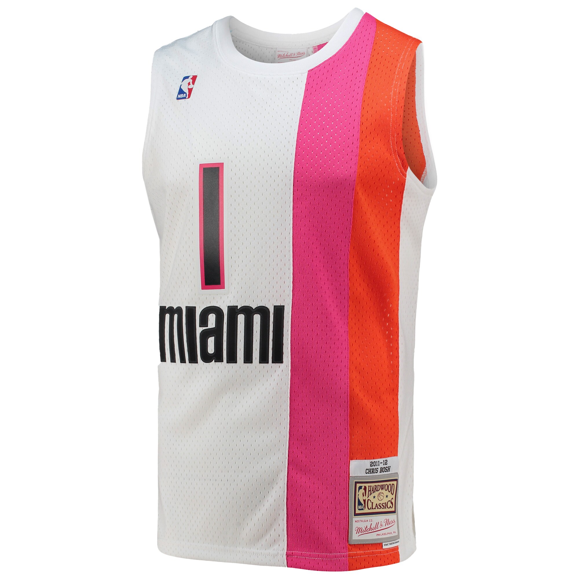 Chris Bosh Miami Heat Mitchell & Ness 2001\/02 Hardwood Classics Swingman Jersey - White