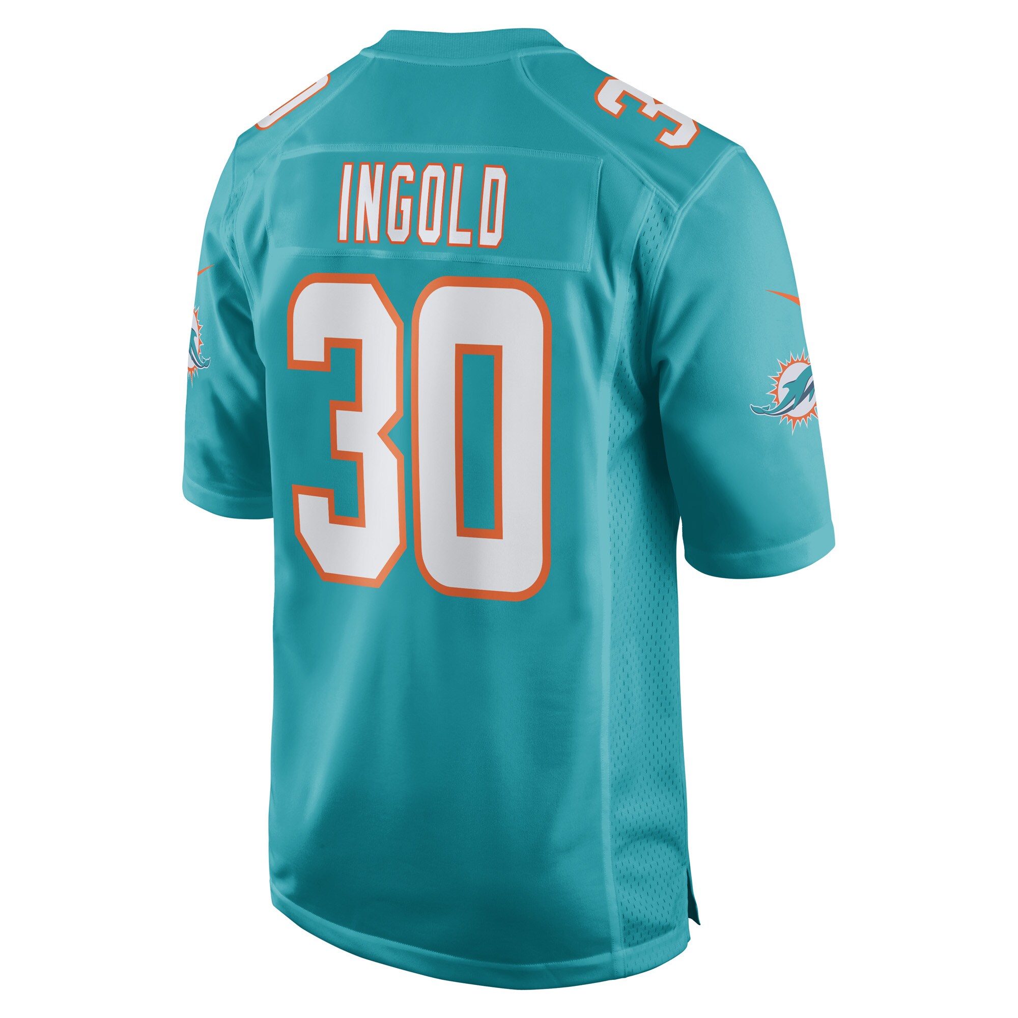 Alec Ingold Miami Dolphins  Game Player Jersey - Aqua