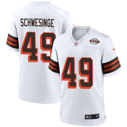 Men's Youth Women's Cleveland Browns Carson Schwesinger White 2025 NFL Draft 2nd Alternate Game