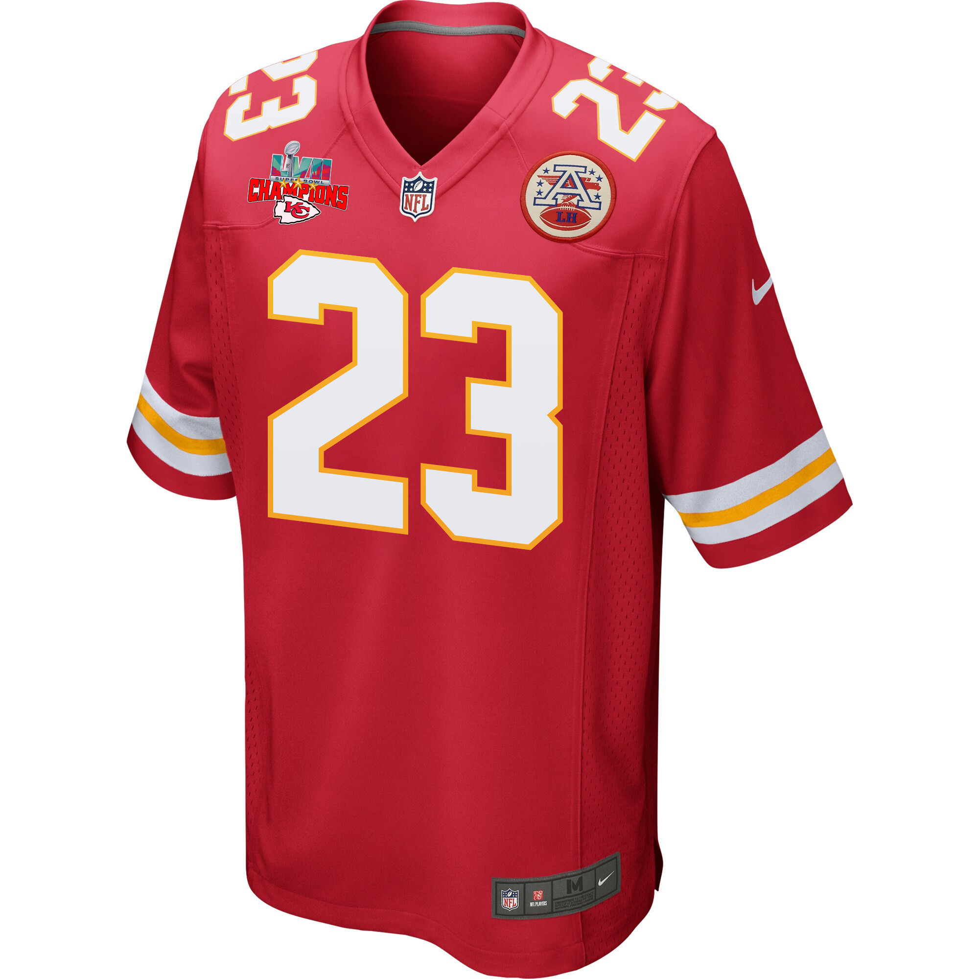 Joshua Williams 23 Kansas City Chiefs Super Bowl LVII Champions 3 Stars Men Game Jersey - Red