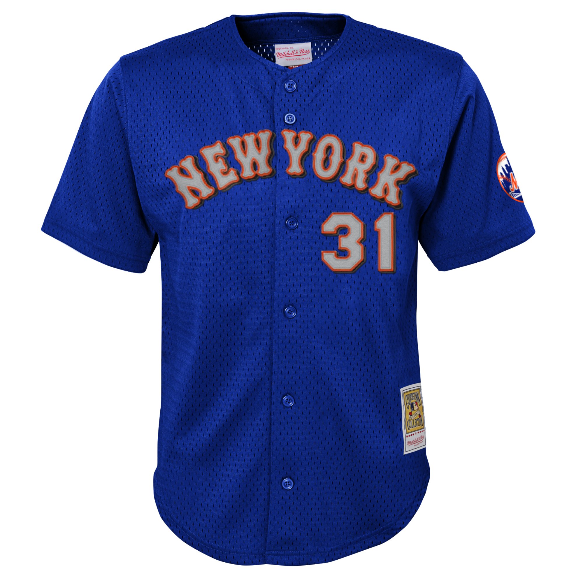 Mike Piazza New York Mets Mitchell & Ness Youth Cooperstown CollectionMesh Batting Practice Jersey - Royal
