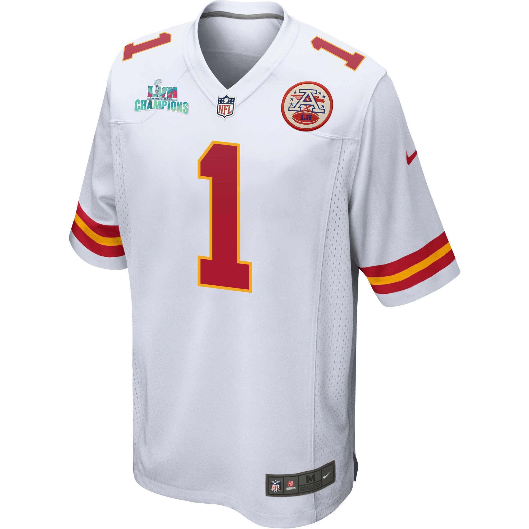 Jerick McKinnon 1 Kansas City Chiefs Super Bowl LVII Champions Men Game Jersey - White