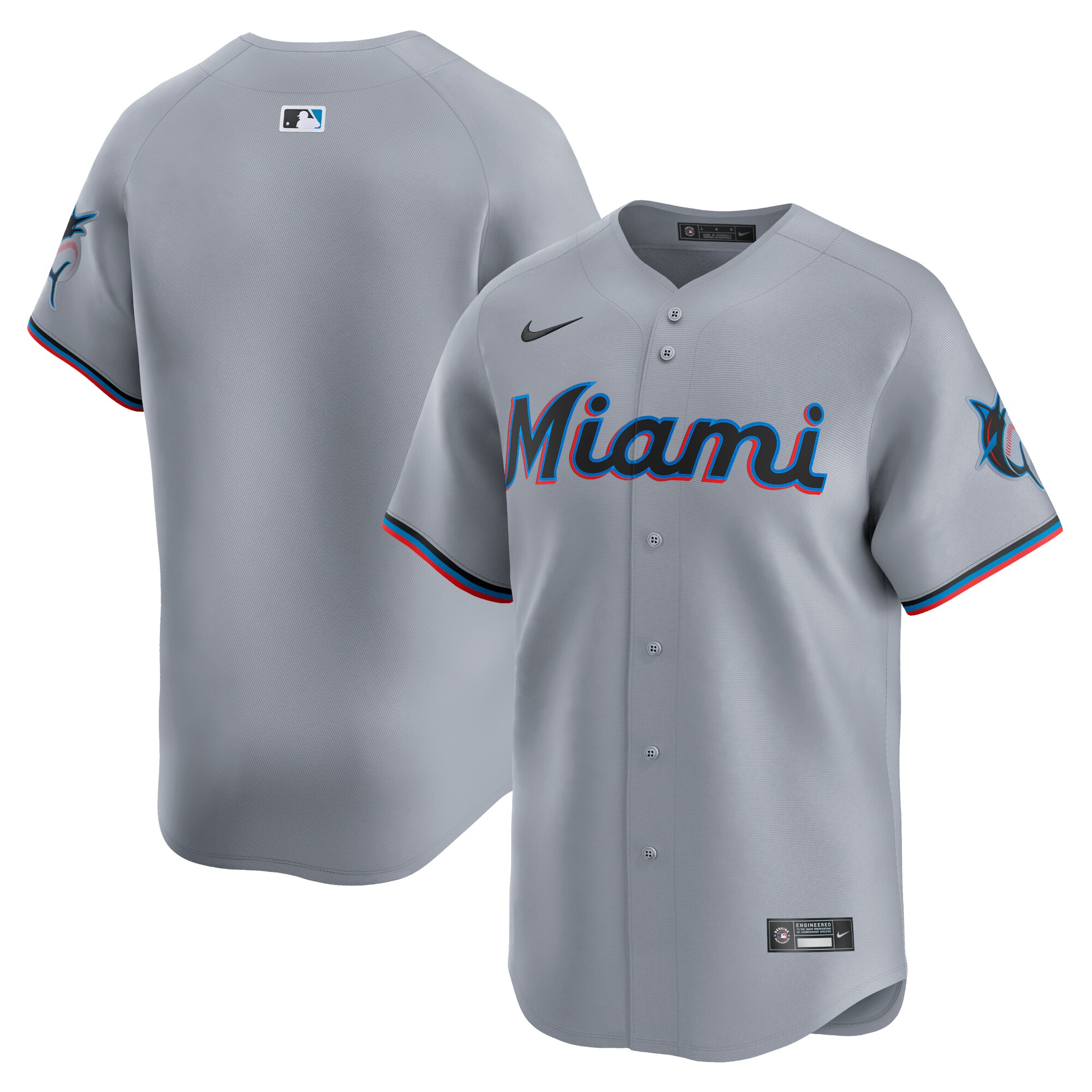 Miami Marlins  Road Limited Jersey Gray