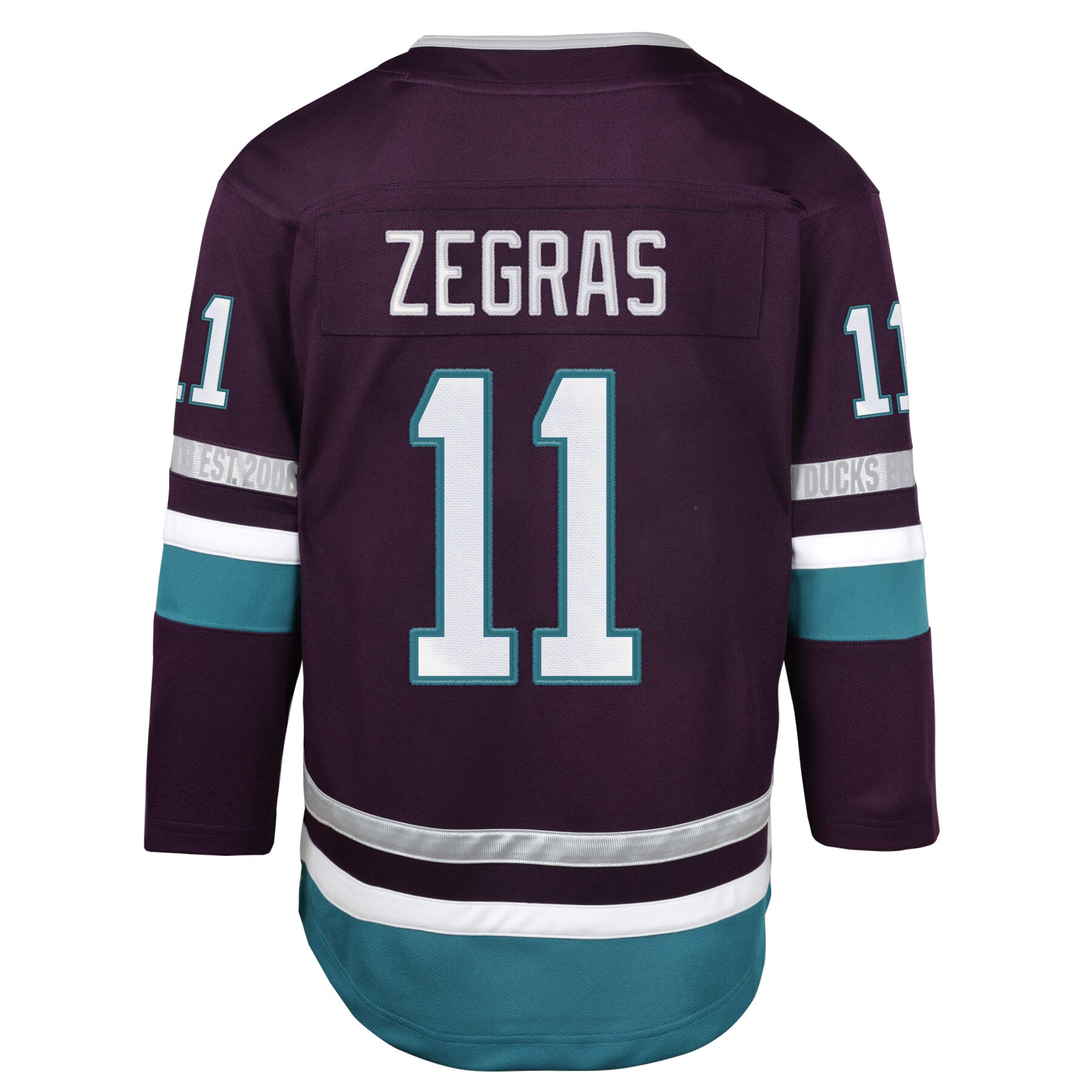 Trevor Zegras Anaheim Ducks Youth 30th Anniversary Premier Player Jersey Purple