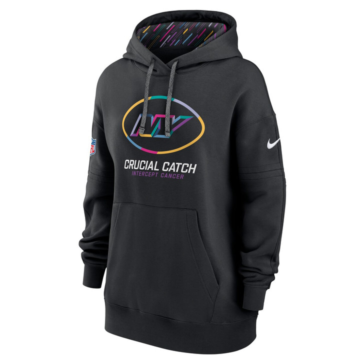 New York Jets Women's 2024 Crucial Catch Club Pullover Hoodie - Black