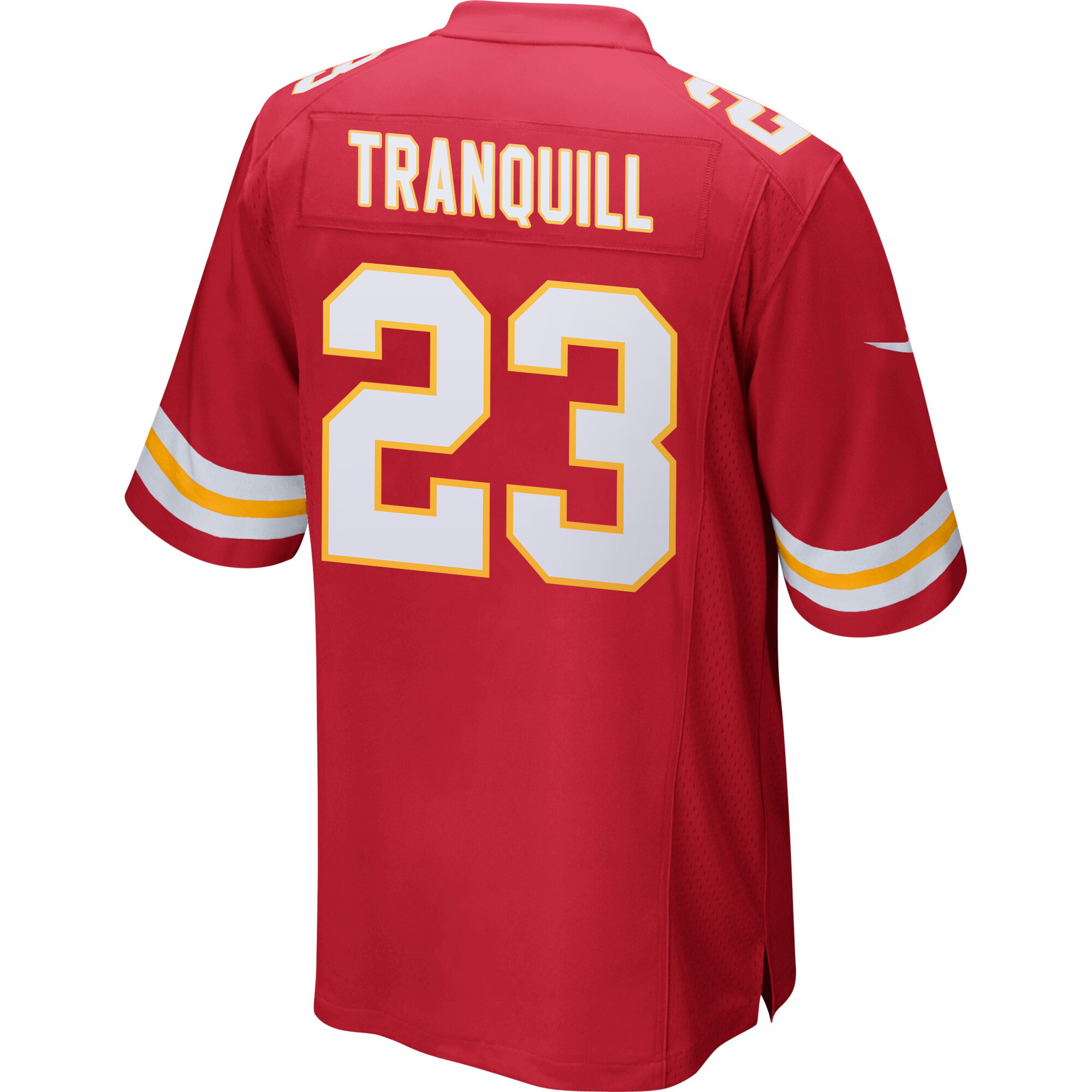 Drue Tranquill 23 Kansas City Chiefs Super Bowl LIX New Orleans Patch Game Men Jersey - Red