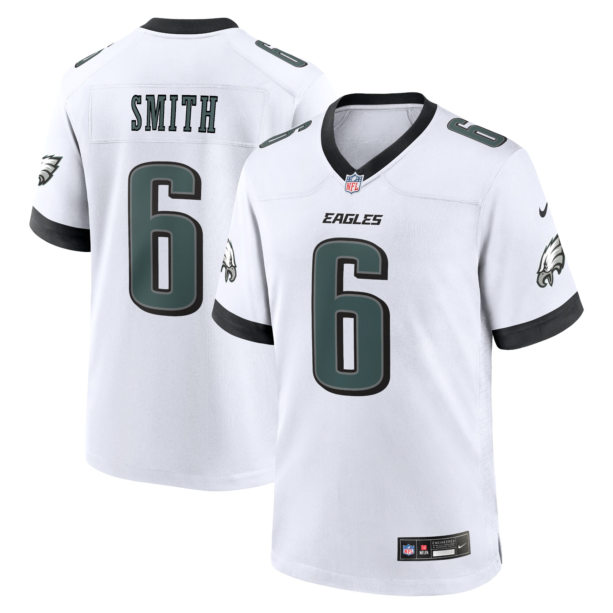 DeVonta Smith Philadelphia Eagles  White Game Jersey - White