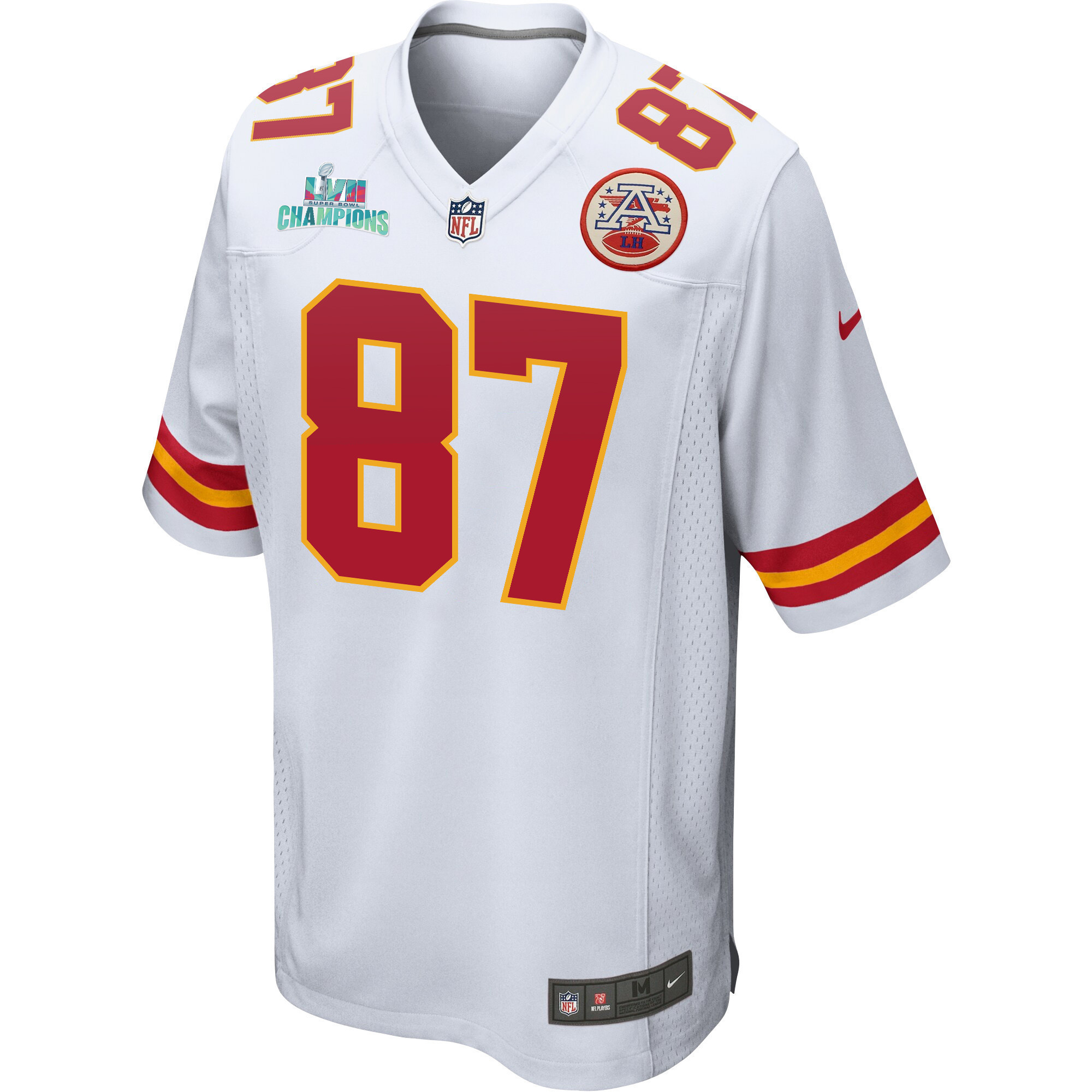 Travis Kelce 87 Kansas City Chiefs Super Bowl LVII Champions Men Game Jersey - White