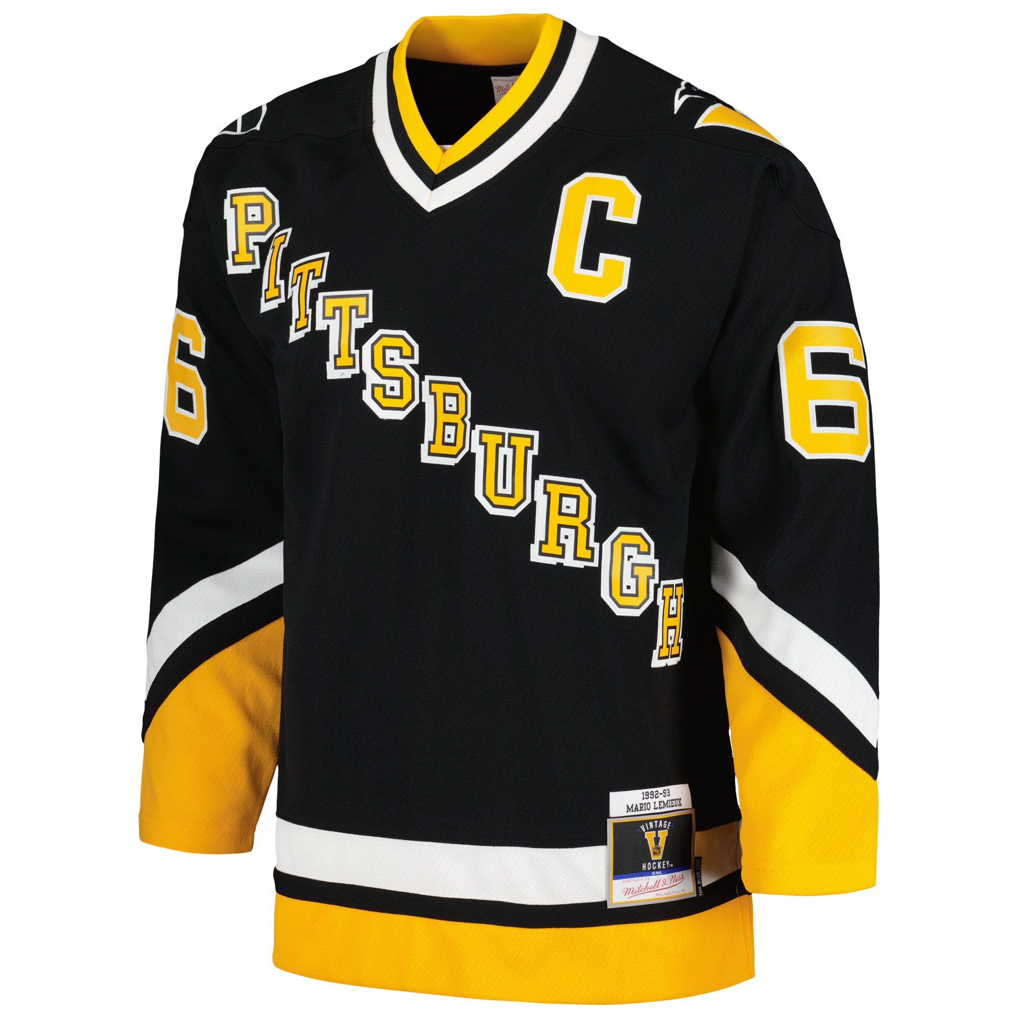 Mario Lemieux Pittsburgh Penguins Mitchell & Ness 1992\/93 Blue Line Player Jersey - Black