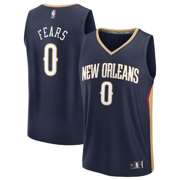 New Orleans Pelicans Jeremiah Fears Fanatics Navy 2025 Draft First Round Pick Fast Break Replica Jersey - Icon Edition