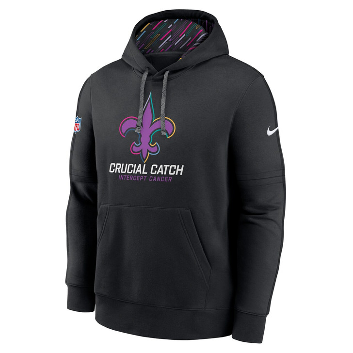 New Orleans Saints 2024 Crucial Catch Club Pullover Hoodie - Black