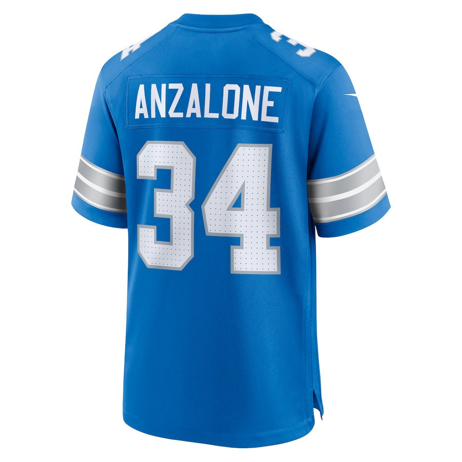 Alex Anzalone #34 Detroit Lions Super Bowl LIX Jersey - Men's - Blue