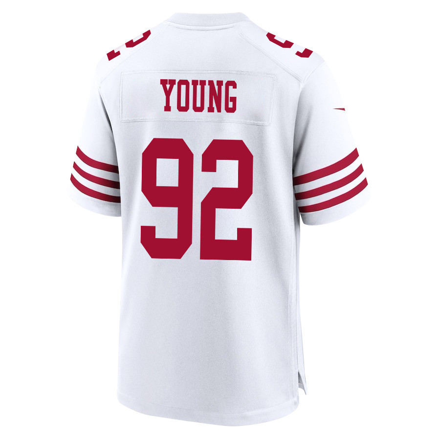 Chase Young 92 San Francisco 49ers Super Bowl LVIII Patch Game Men Jersey - White